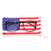 Soft Drawstring American Flag Sunglasses Case