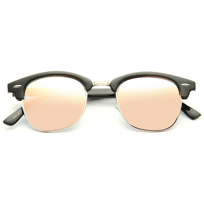 Peyton 3 Unisex Color Mirror Half Frame Sunglasses