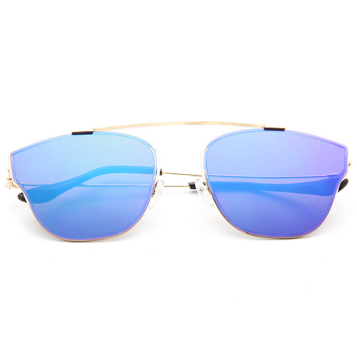 Homme Designer Inspired Flat Lens Color Mirror Sunglasses