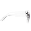 Crystal Oversized Color Mirror Cat Eye Clear Frame Sunglasses