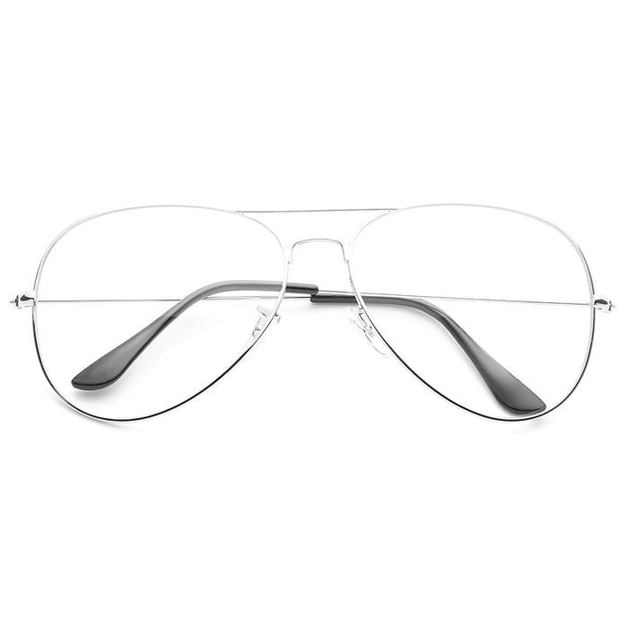 Classic 60mm Clear Aviator Glasses