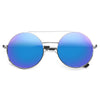 Rita Ora Style Color Mirror Round Metal Celebrity Sunglasses
