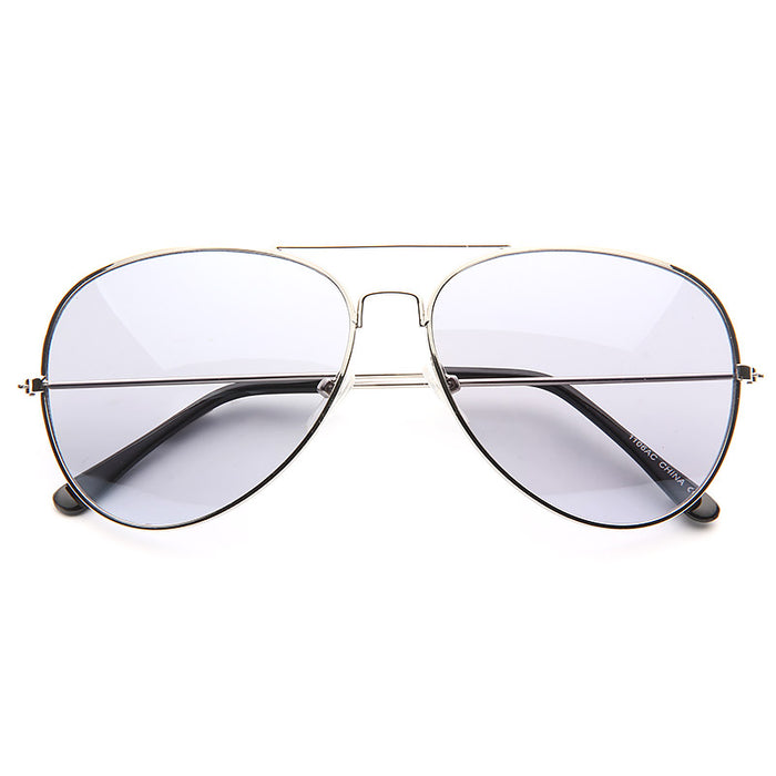 Classic 60mm Color Tint Lens Aviator Sunglasses