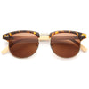 Peyton 5 Unisex Genuine Bamboo Half Frame Sunglasses