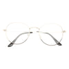 Simon Cowell Style Metal Flat Lens Round Celebrity Clear Glasses