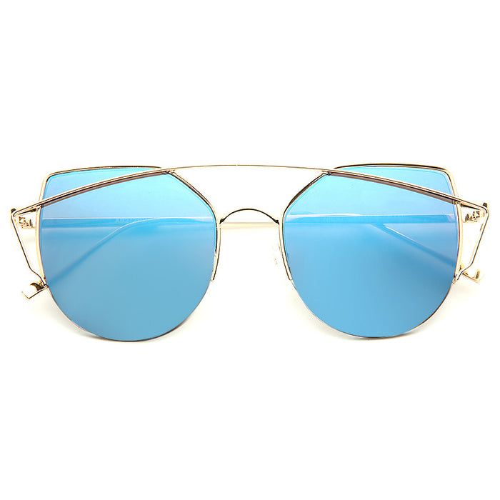 Thinker Designer Inspired Flat Lens Color Mirror Sunglasses