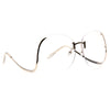 Flutter Oversized Rimless Low Temple Clear Glasses