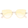 Bella Thorne Style Half Rimmed Color Tint Cat Eye Celebrity Sunglasses