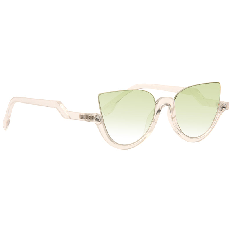 Bella Thorne Style Half Rimmed Color Tint Cat Eye Celebrity Sunglasses