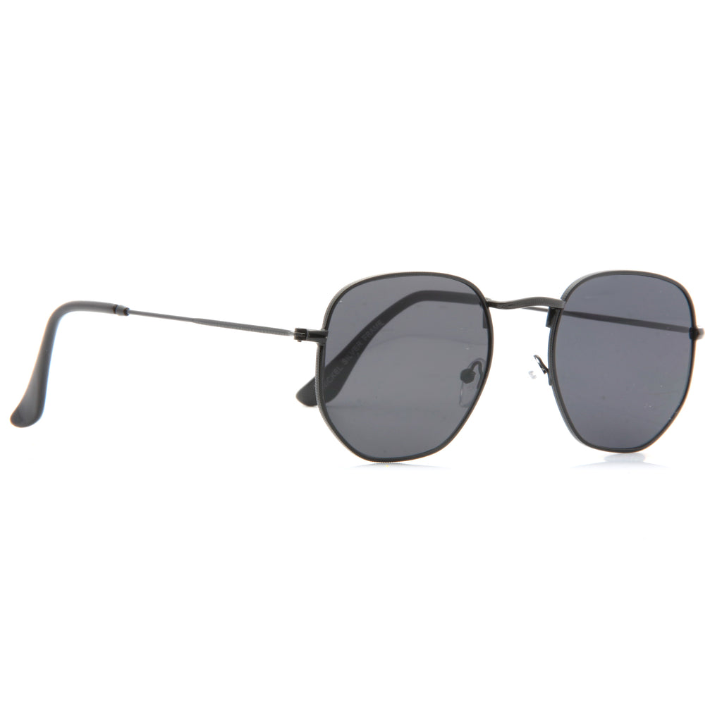 Hexagonal Designer Inspired Flat Lens Sunglasses