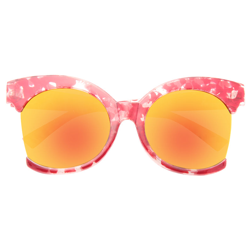 Selden Oversized Side Cut Frame Round Sunglasses