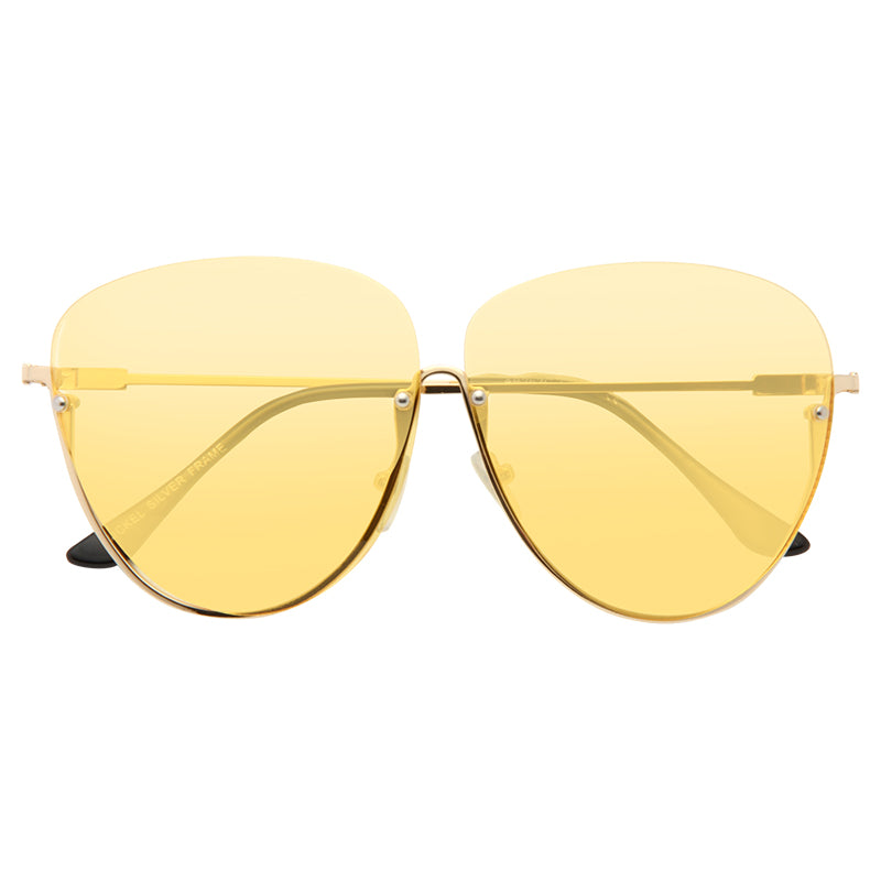 Hallett Semi-Rimless Color Tint Aviator Sunglasses