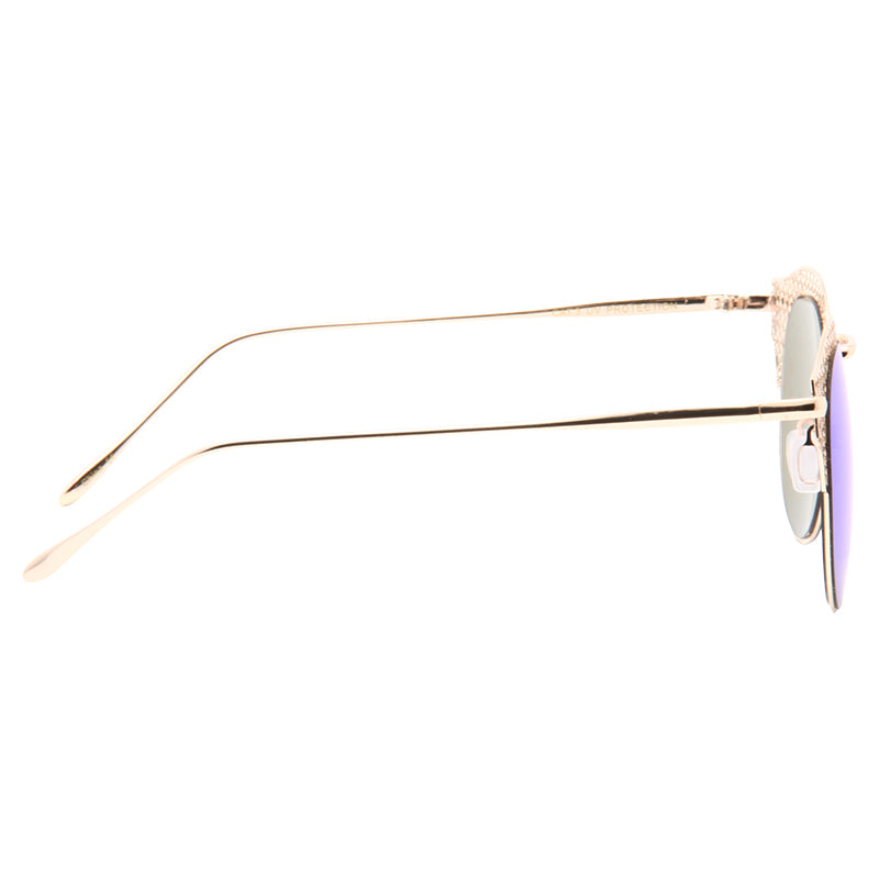 Chantilly Metal Cutout Horn Rimmed Sunglasses