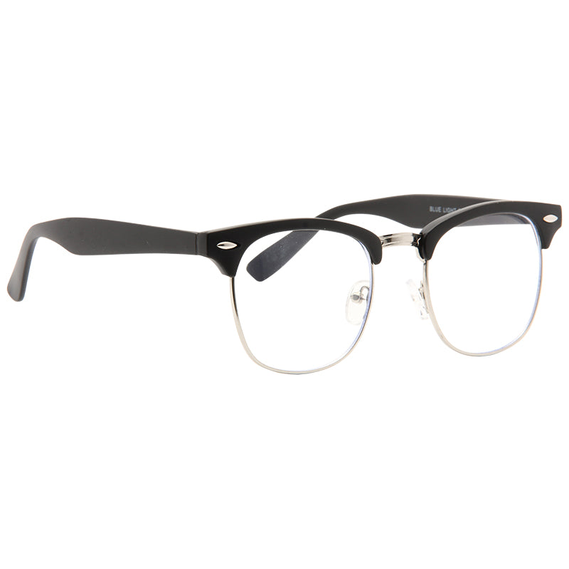 Peyton Unisex Metal Clear Half-Frame Blue Light Blocking Glasses