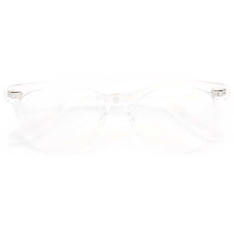 Emma Solid Frame Clear Cat Eye Glasses