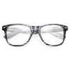 Jude Large Transparent Wood Grain Clear Horn Rimmed Glasses