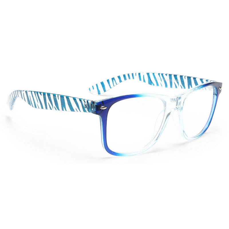 Jude Large Transparent Zebra Clear Horn Rimmed Glasses