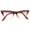 Betty Jo Rhinestone Gradient Cat Eye Clear Glasses