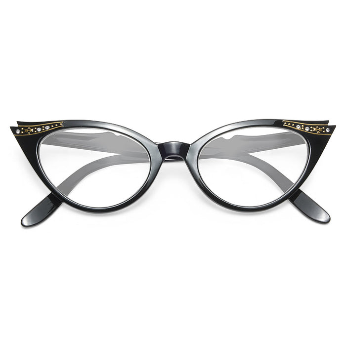 Betty Jo Rhinestone Cat Eye Clear Glasses