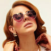 Lana Del Ray Style Split Tint Heart Celebrity Sunglasses