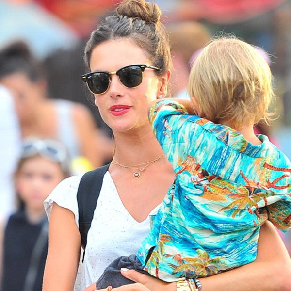 Alessandra Ambrosio Style Unisex Half Frame Celebrity Sunglasses