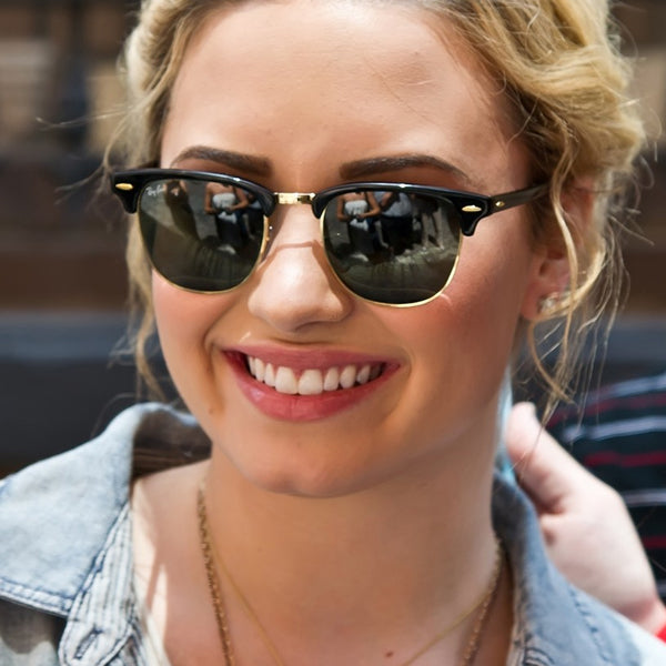 Demi Lovato Style Unisex Half-Frame Celebrity Sunglasses