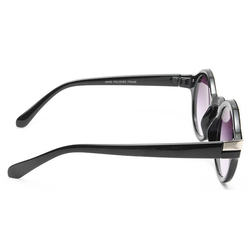 Beyonce Style Round Metal Accent Celebrity Sunglasses