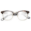 Peyton Unisex Metal Clear Half-Frame Glasses