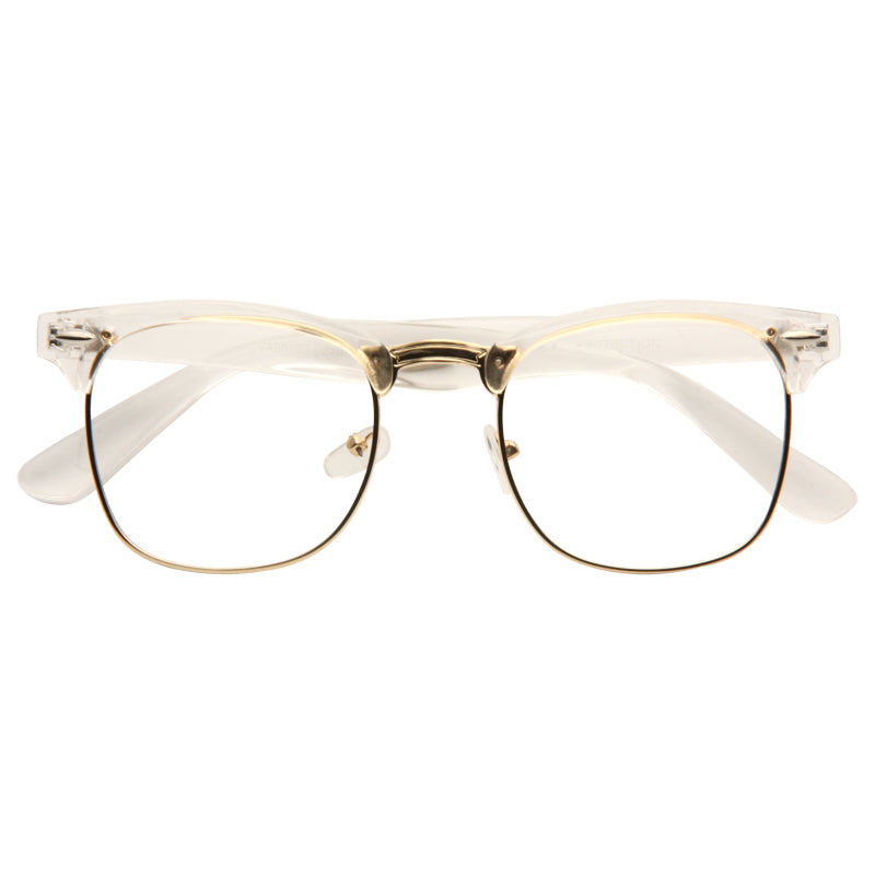 Peyton Unisex Metal Clear Half-Frame Glasses