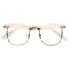 Peyton Unisex Metal Clear Frame Clear Half-Frame Glasses