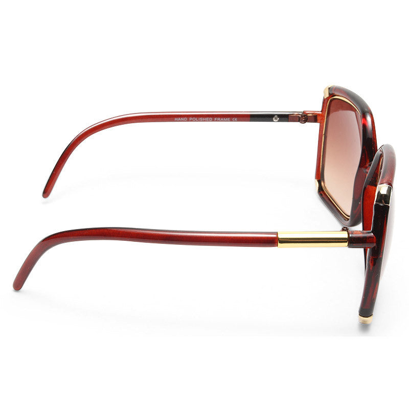 Ellery Designer Inspired Luxe Metal Trim Sunglasses