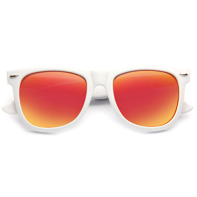 Dakota X Large Color Mirror Horn Rimmed Sunglasses