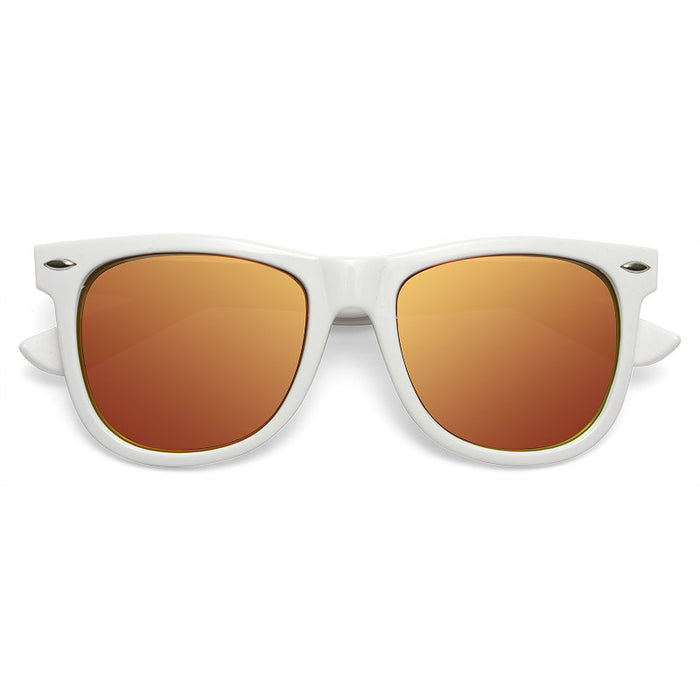 Dakota X Large Color Mirror Horn Rimmed Sunglasses