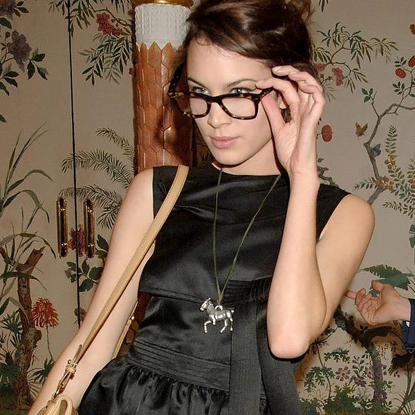 Alexa Chung Style Medium Clear Horn Rimmed Celebrity Glasses