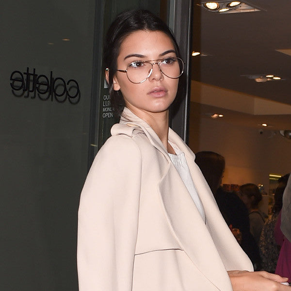 Kendall Jenner Style Metal Aviator Celebrity Clear Glasses