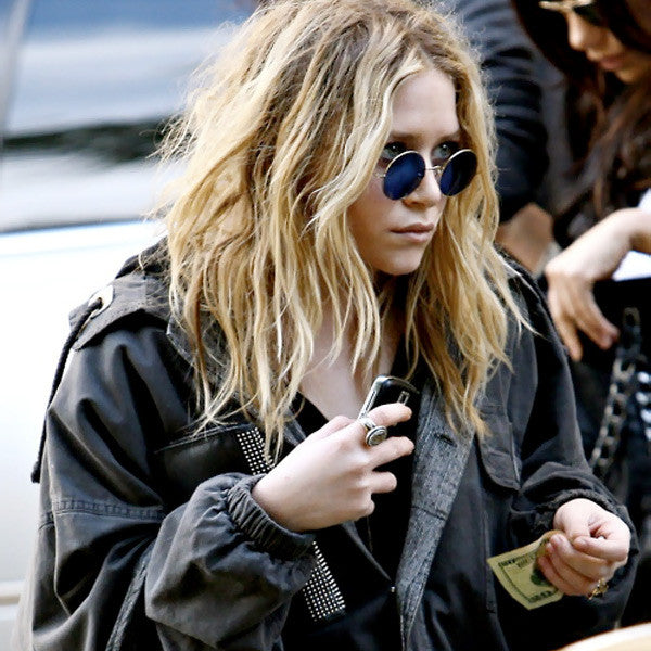 Mary Kate Olsen Style Vintage Round Color Mirror Celebrity Sunglasses