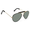 Vintage Classic 58Mm Leather Trim Aviator Sunglasses