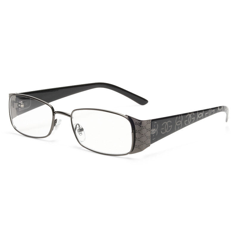 Jenn Logo Arm Metal Skinny Clear Glasses
