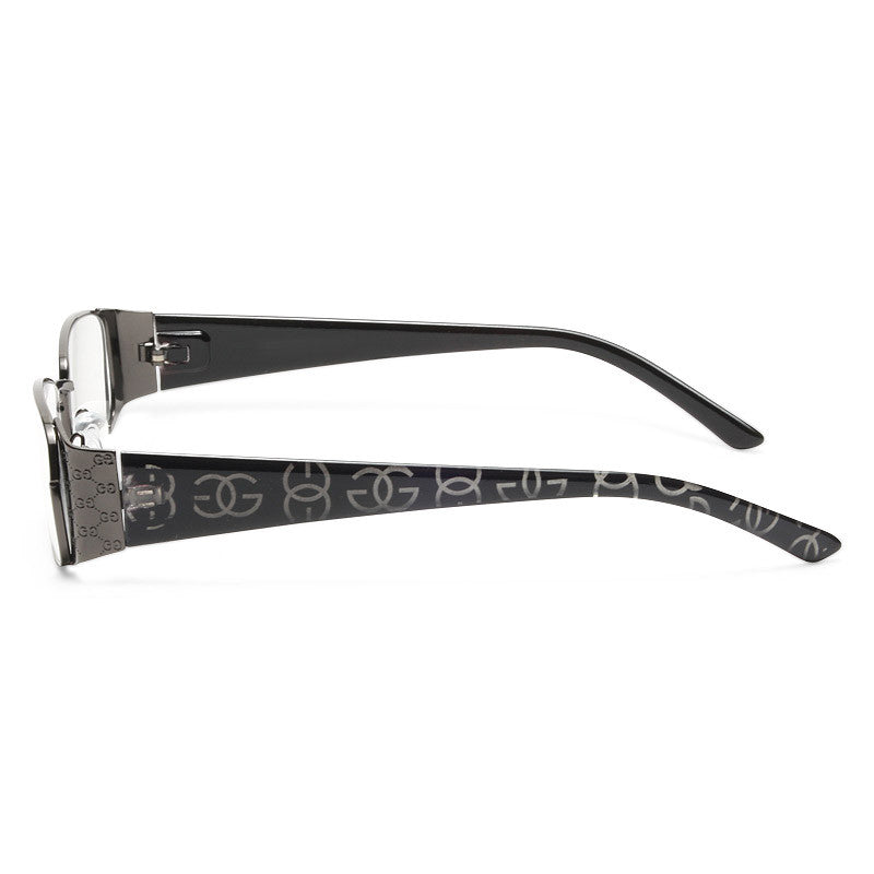 Jenn Logo Arm Metal Skinny Clear Glasses