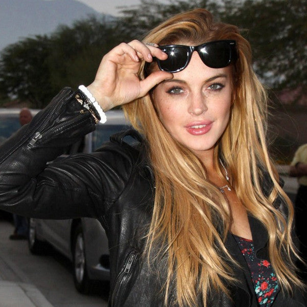 Lindsay Lohan Style Horn Rimmed Celebrity Sunglasses