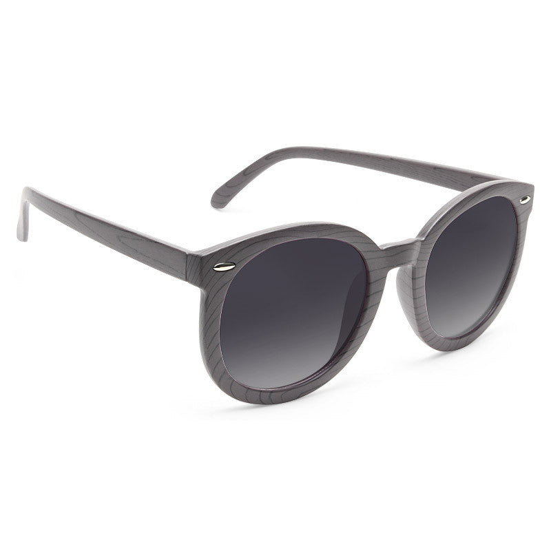 Super Duper Round Wood Grain Sunglasses
