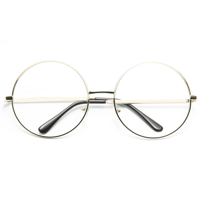 Lennon 5 Oversized Metal Round Clear Glasses