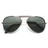 Vintage Classic 56Mm Leather Trim Aviator Sunglasses