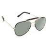 Vintage Classic 56Mm Leather Trim Aviator Sunglasses