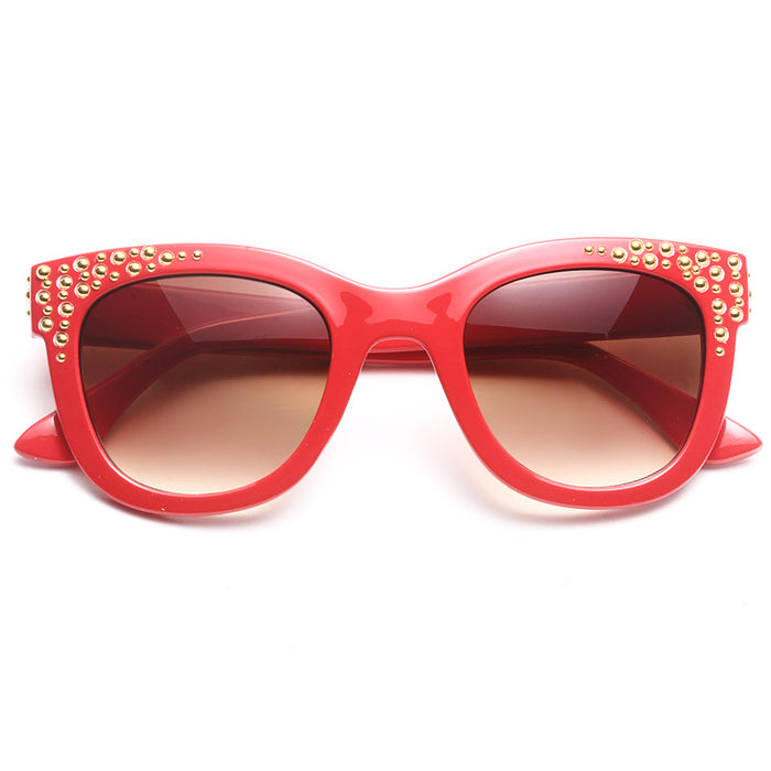 Liza Retro Gold Studded Sunglasses