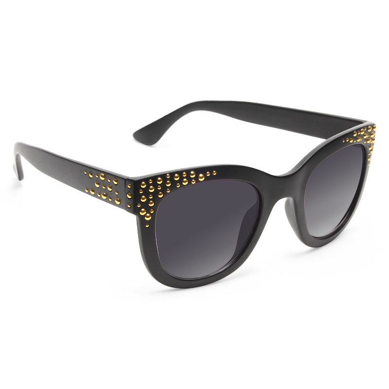 Liza Retro Gold Studded Sunglasses