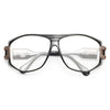 Franklin Metal Accent Plastic Clear Aviator Glasses