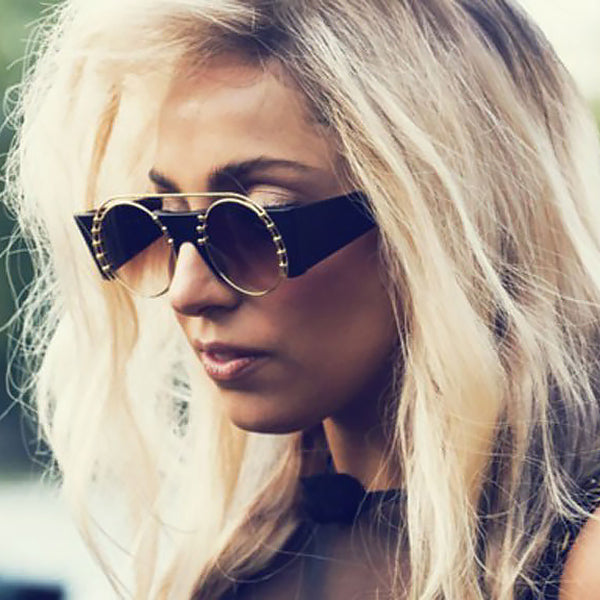 Lady Gaga Style Futuristic Flat Top Celebrity Sunglasses