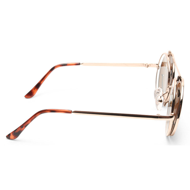 Smiley Unisex Flip-Up Round Sunglasses
