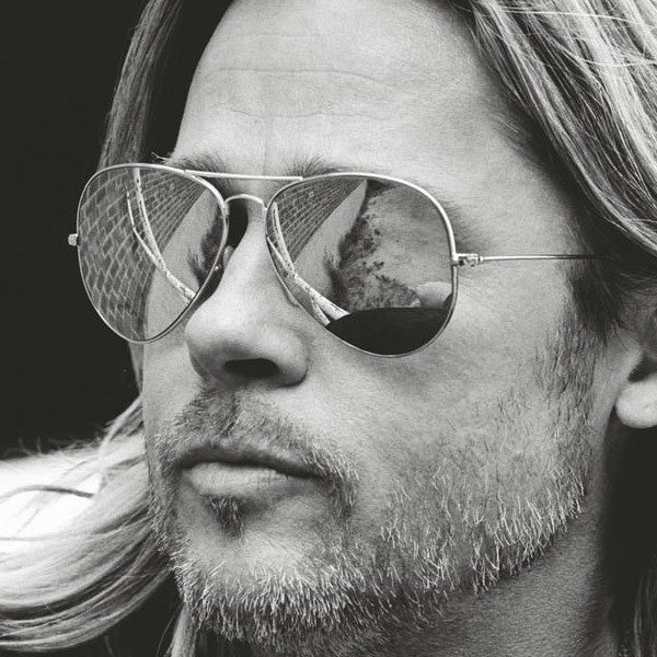 Brad Pitt Style 60Mm Color Mirror Aviator Celebrity Sunglasses